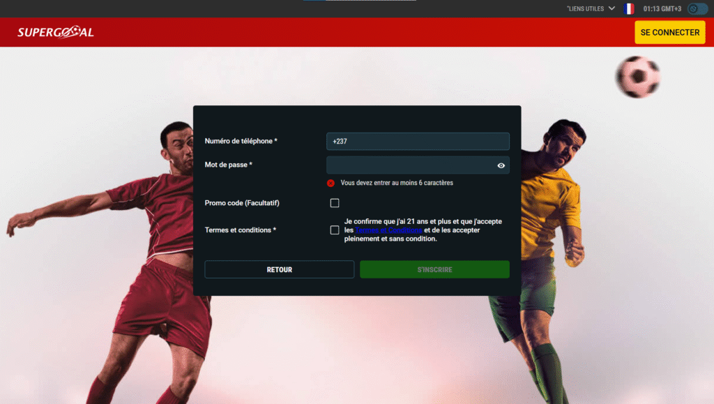 Comment s’inscrire sur Supergooal.cm ?